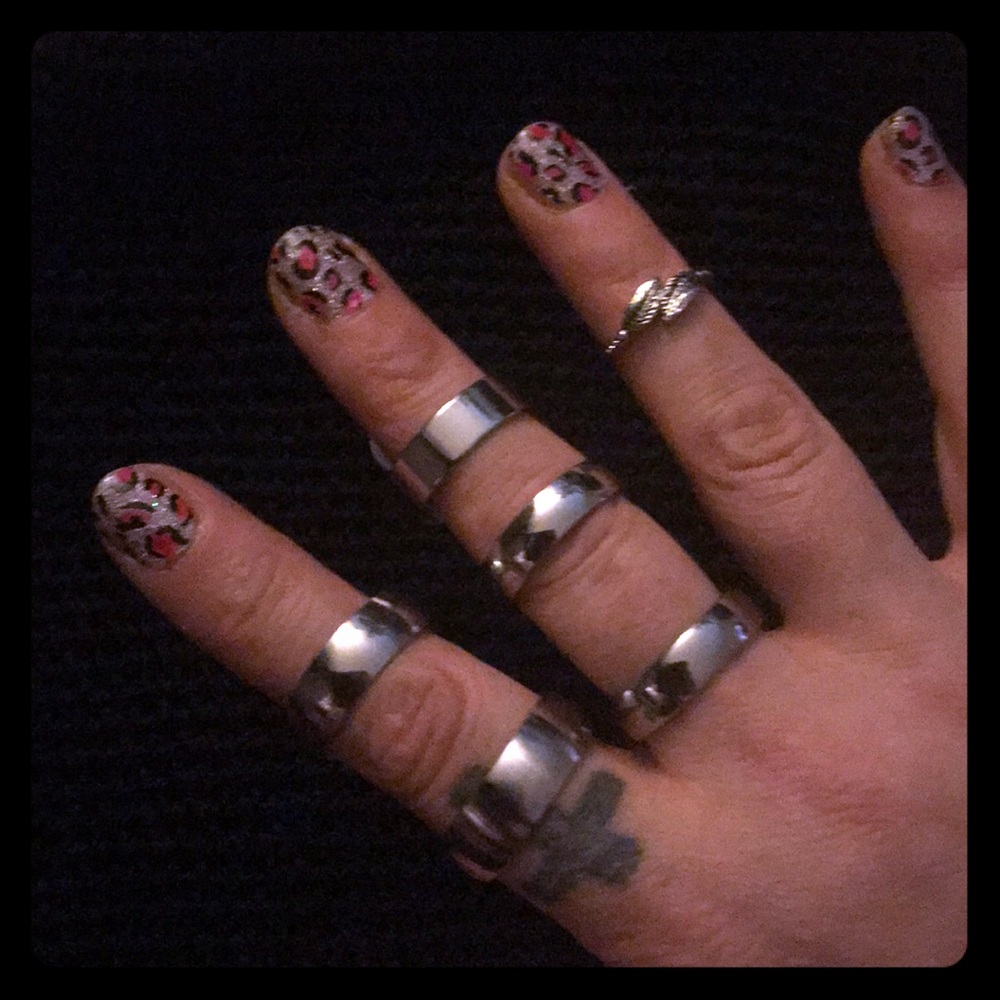Stainless steel plain rings lot of 6!